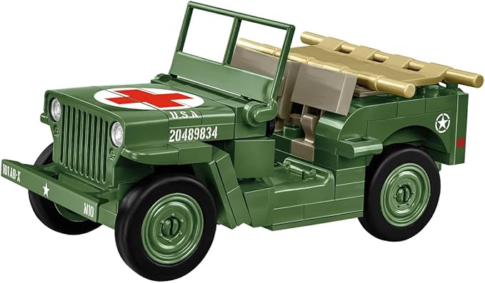 COBI Historical Collection WWII Jeep Willys MB Medical Vehicle Building Set 130 Pieces