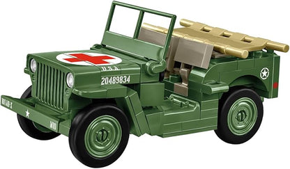 COBI Historical Collection WWII Jeep Willys MB Medical Vehicle Building Set 130 Pieces