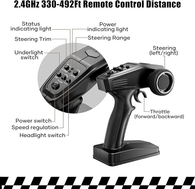 1/16 Brushless Fast RC Cars for Adult 35Mph High Speed Remote Control Car Cyber RC Truck 4x4 Monster Truck Toy 2.4GHz Remote All Terrain Off-Road Vehicle Colorful LED Light Kids Gift