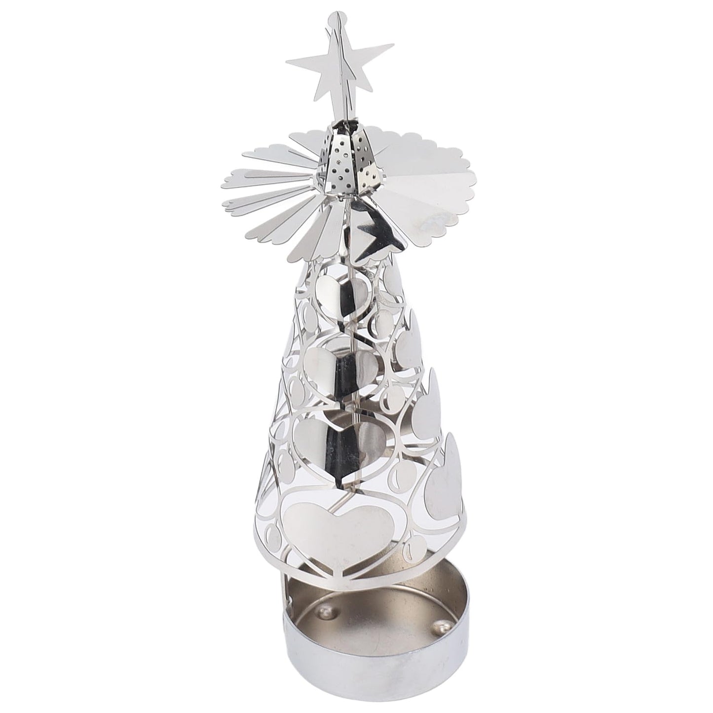 aqxreight Spinning Candle Holder Rotating Candlestick Set for Romantic Wedding Christmas Party Gold Snowflake (Heart Shaped)