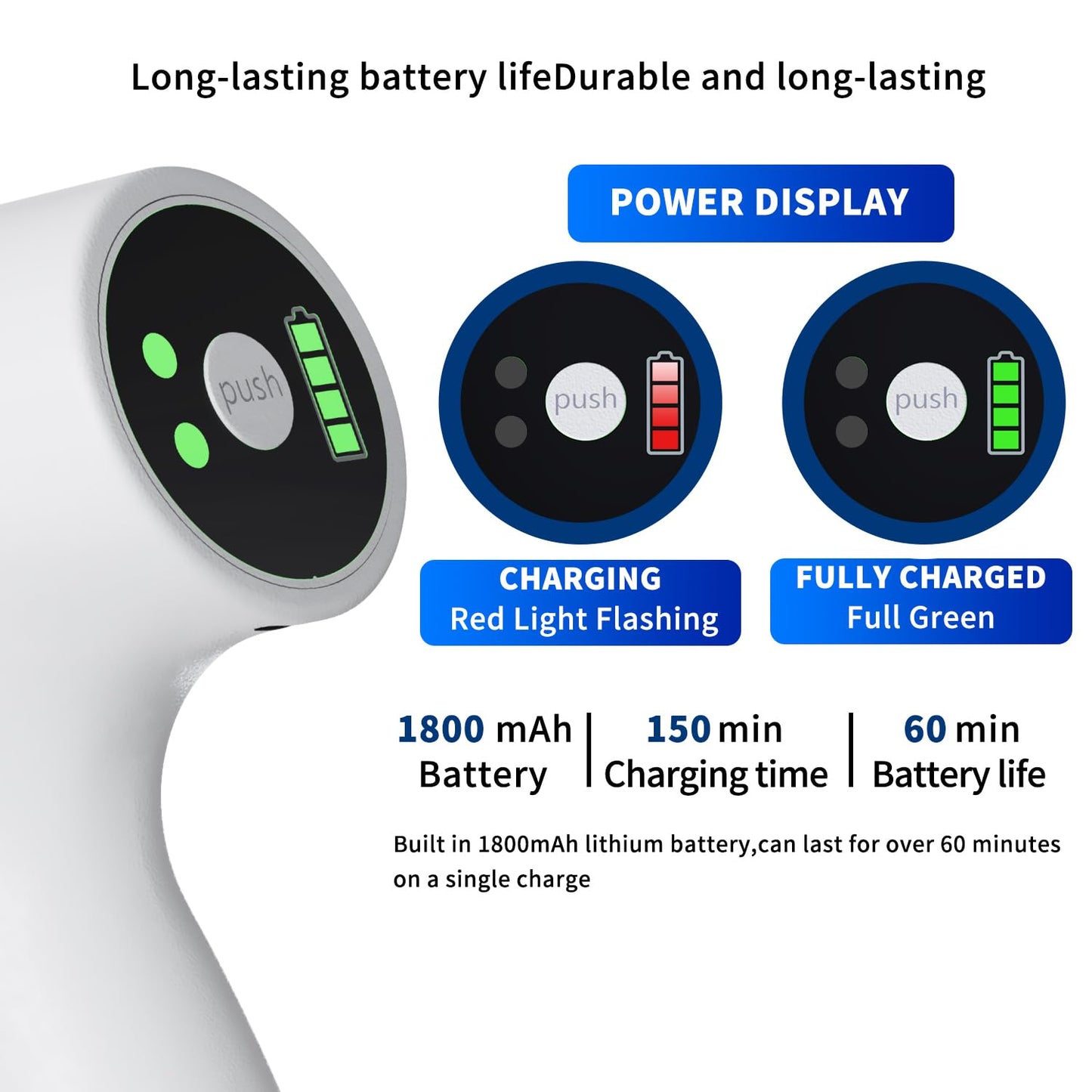 ULV Electrostatic Nano Mist Sprayer with Blue Light, 350ml Cordless Handheld for Home Car Office Salon Multi-Surface Cleaning (N9S White)