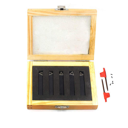 OSCARBIDE 5/16" Mini Lathe Indexable Carbide Turning Tool Holder, Metal Lathe Tools Inserts Bits with Carbide Inserts TCMT090204,5 Pieces/Set