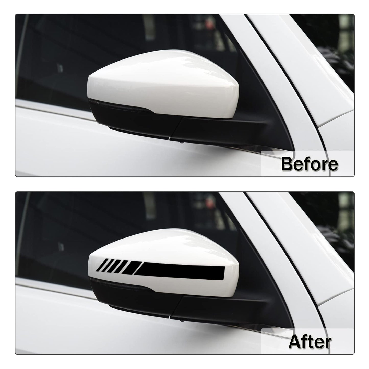 SINGARO Car Exterior Accessories Rear View Mirror Stickers Decor Car Body Sticker Vinyl 4pcs (Black)