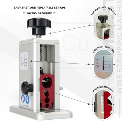 StripMeister Original Pro Drill-Powered Wire Stripper with ULTRA GRIP Feeder Jam-Free Performance Durable Portable Copper Wire Stripping Machine