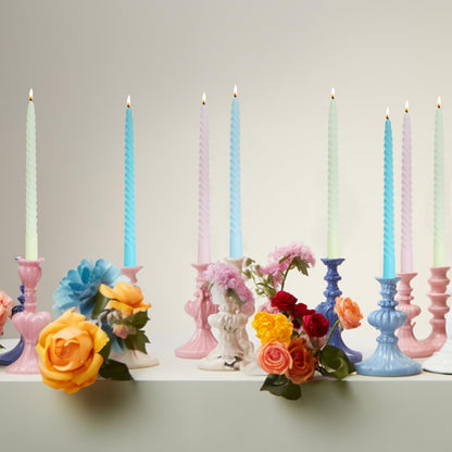 MAITREYA Burgundy Taper Candles Conical Stick Candles Spiral Taper Candles-Set of 4 for Decoration Weddings Party Church-Unscented Dripless Candles,10inch(C-Burgundy)