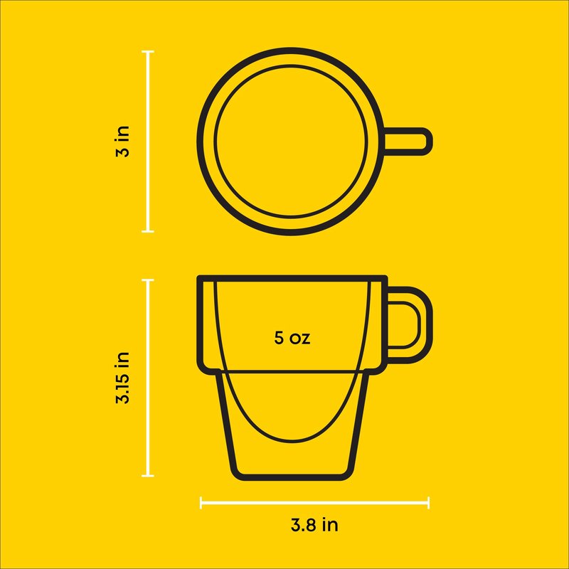 JoyJolt Stoiva Double Wall Insulated Espresso Glass Cups – 5 oz. (150 ml) Shot Cup with Handle – Stackable Thermal Clear Glass Cups, Fit for Espresso Machine and Coffee Maker – Set of 4