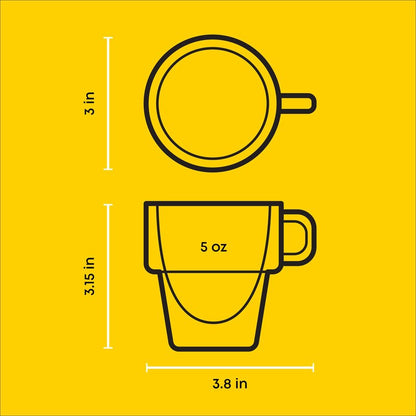 JoyJolt Stoiva Double Wall Insulated Espresso Glass Cups – 5 oz. (150 ml) Shot Cup with Handle – Stackable Thermal Clear Glass Cups, Fit for Espresso Machine and Coffee Maker – Set of 4