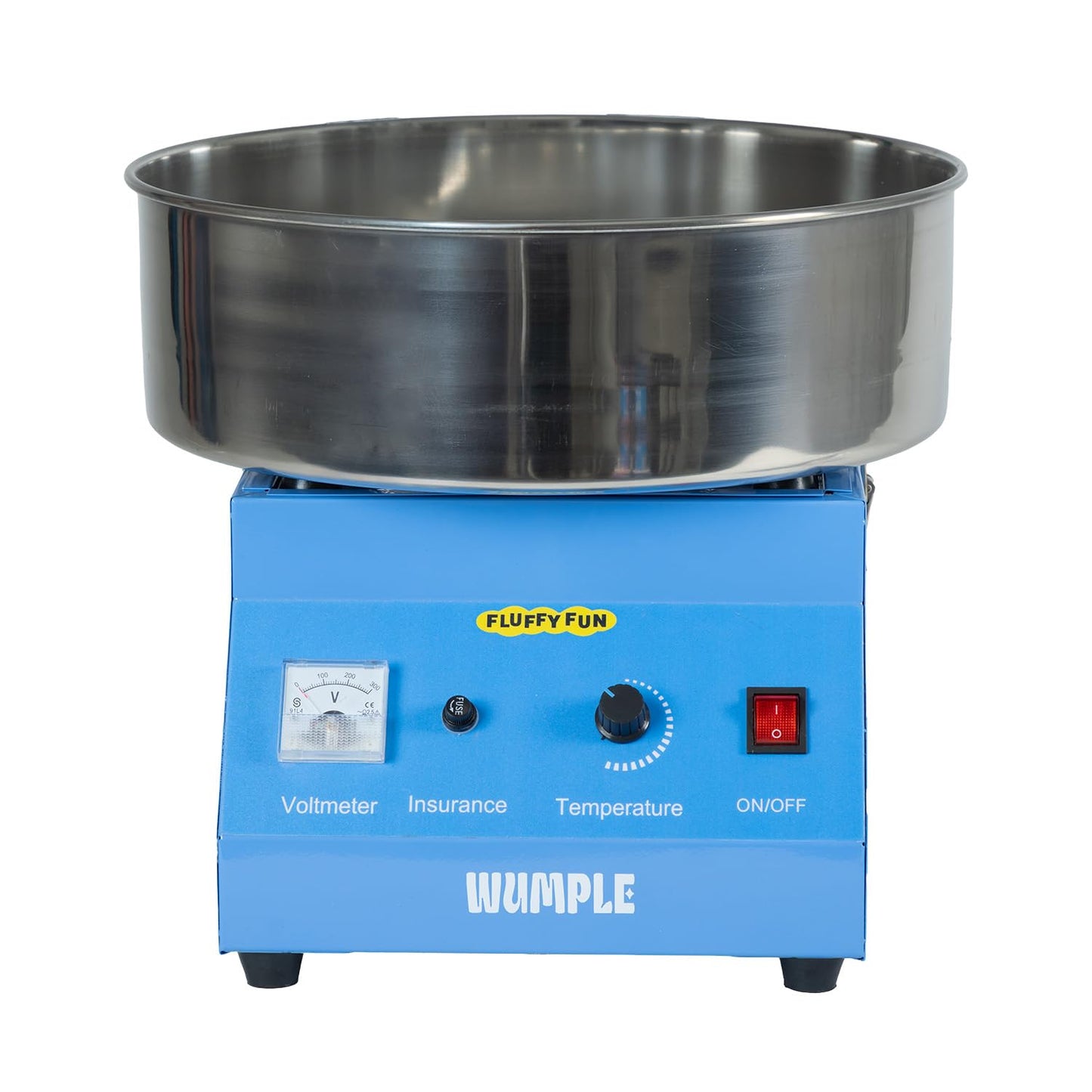 Wumple Cotton Candy Machine - 1000W Commercial-Grade Electric Cotton Candy Maker - 3-Minute Heat-Up - Stainless Steel Bowl - for Parties, Carnivals & Home Use - Blue