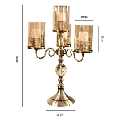 XILIN-1987 Candle Holderss Crystal Glass Candlestick Restaurant Candle Holder Romantic Candlelight Dinner Decoration Decorative Candlestick