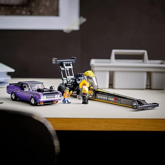 LEGO Speed Champions Mopar Dodge//SRT Top Fuel Dragster and 1970 Dodge Challenger T/A 76904 Building Toy New 2021 (627 Pieces)