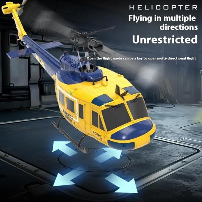 1/48 RC Helicopter for Adults RC ERA C032 UH-1 Huey 2.4G 6CH Gyro Stabilized Remote Control Aircraft with Altitude Hold &amp Optical Flow One-Key Takeoff/Landing