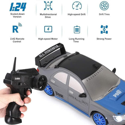 Liberty Imports RC Drift Car 1/24 2.4GHz 4WD Remote Control Sport Racing On-Road Vehicle with LED Light Batteries and Drift Tires (Style 1)