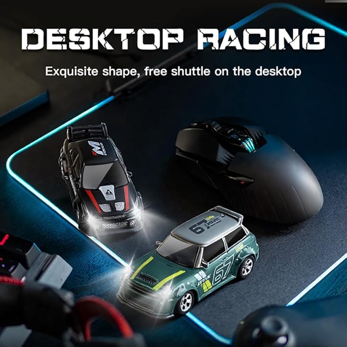 KF33 1:64 Scale Mini Drift RC Car with Full Proportional RTR 2.4GHZ Remote Control for Desktop Racing (Green)
