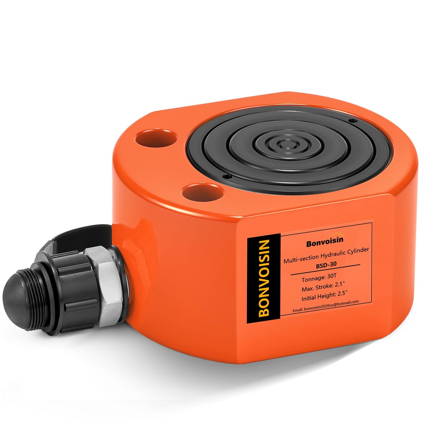 Bonvoisin Hydraulic Ram Jack 30T Low Profile Porta Power Cylinder Multi-Section 2.13" Stroke Lifting Cylinder for Machinery Shipbuilding Bridge Construction