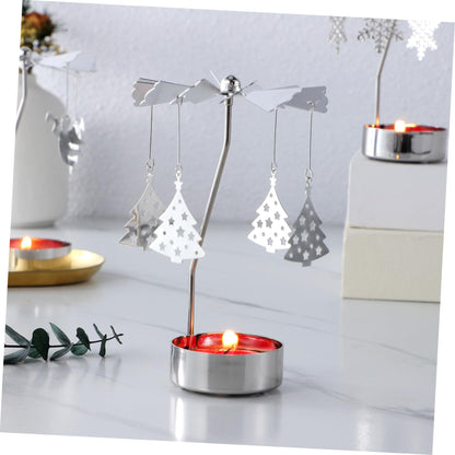 Cabilock 3pcs European Style Metal Carousel Candleholder for Wedding and Home Decoration Romantic Candle Stand for Dining Table Centerpieces Elegant Accent for Gatherings and Parties