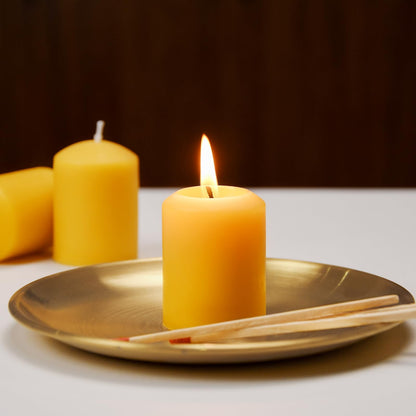Beeswax Votive Candles-6 Pack Natural Small Votives Set for Home Room Decor Party Wedding Spa Gift
