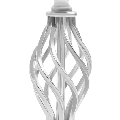 Candle Holder, Crystal Candlesticks Holder Set, Tabletop Pillar Candle Holders for Wedding, Parties, Events, Chirstmas, Home Decor, Table Centerpieces (Silver 01, L)