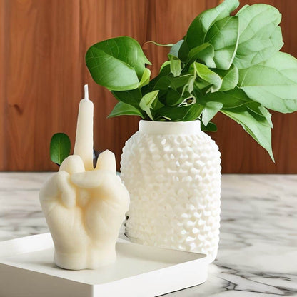 2 PiecesMiddle Finger Aesthetic Scented Candles, Soybean Scented Candles, Hand Carved Aromatherapy Gesture Candles, Suitable for Home Decoration, Bedroom, Room Supplies, and Decoration (White)