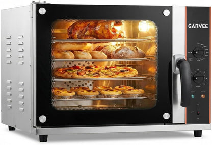 Commercial Countertop Convection Oven, 68L /60Qt 4-Tier Toaster Air Fryer, Stainless Steel Baking Roaster with Front Glass Door, 1440W, 30°c-300°c, Trays, Wire Racks, US Plug, 1.5m Cord, YS-CCO-120