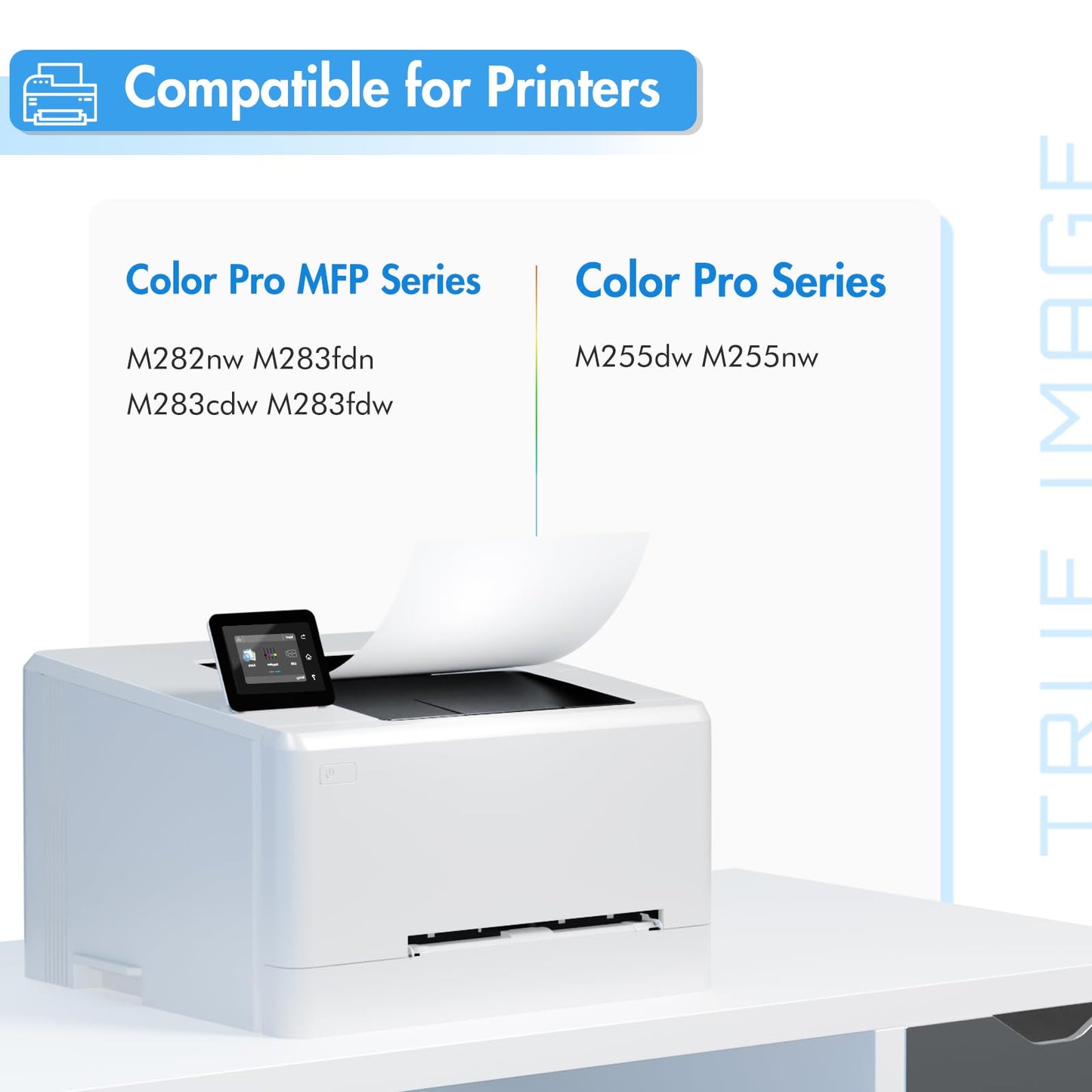 206A Toner Cartridges 4 Pack: M283fdw 206X Set Compatible Replacement for HP 206A 206X Color Laserjet Pro MFP M283fdw M283cdw M255dw M283 M255 Printer High Yield Ink (Black Cyan Yellow Magenta)