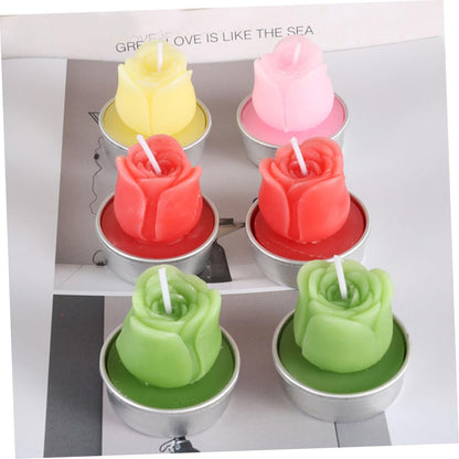 Ciieeo 12 Pack Tea Light Candles Holders Romantic Shape for Marriage Proposal Smokeless Long Burning for Wedding Party Christmas Event Dec