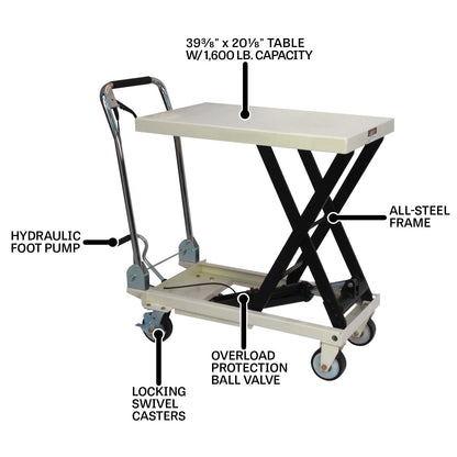 JET Scissor Lift Table, 1650 Lb. Capacity (Model SLT-1650)
