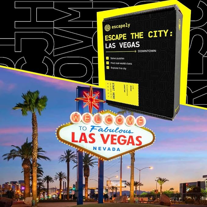 Vegas Outdoor Escape Room | Real City Scavenger Hunt | Gifts for Adults &amp Families | 1-6 Players 2-3 Hours 1.5 Miles Walking Distance
