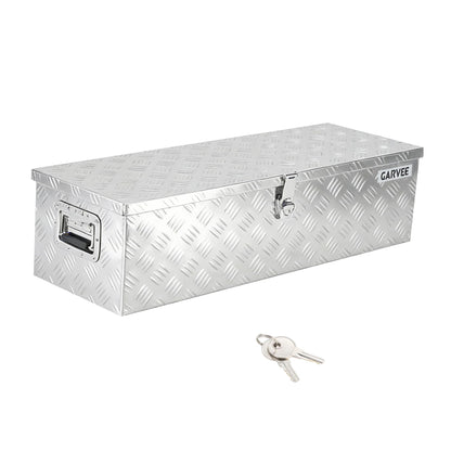Garvee 30 Inch Aluminum Truck Bed Tool Box - Heavy Duty Diamond Plate Tool Chest with Lock and Keys | Storage Organizer for Pickup Trucks, RV, Trailers | Side Handles, 30 x 13 x 9.6 Inches, Silver