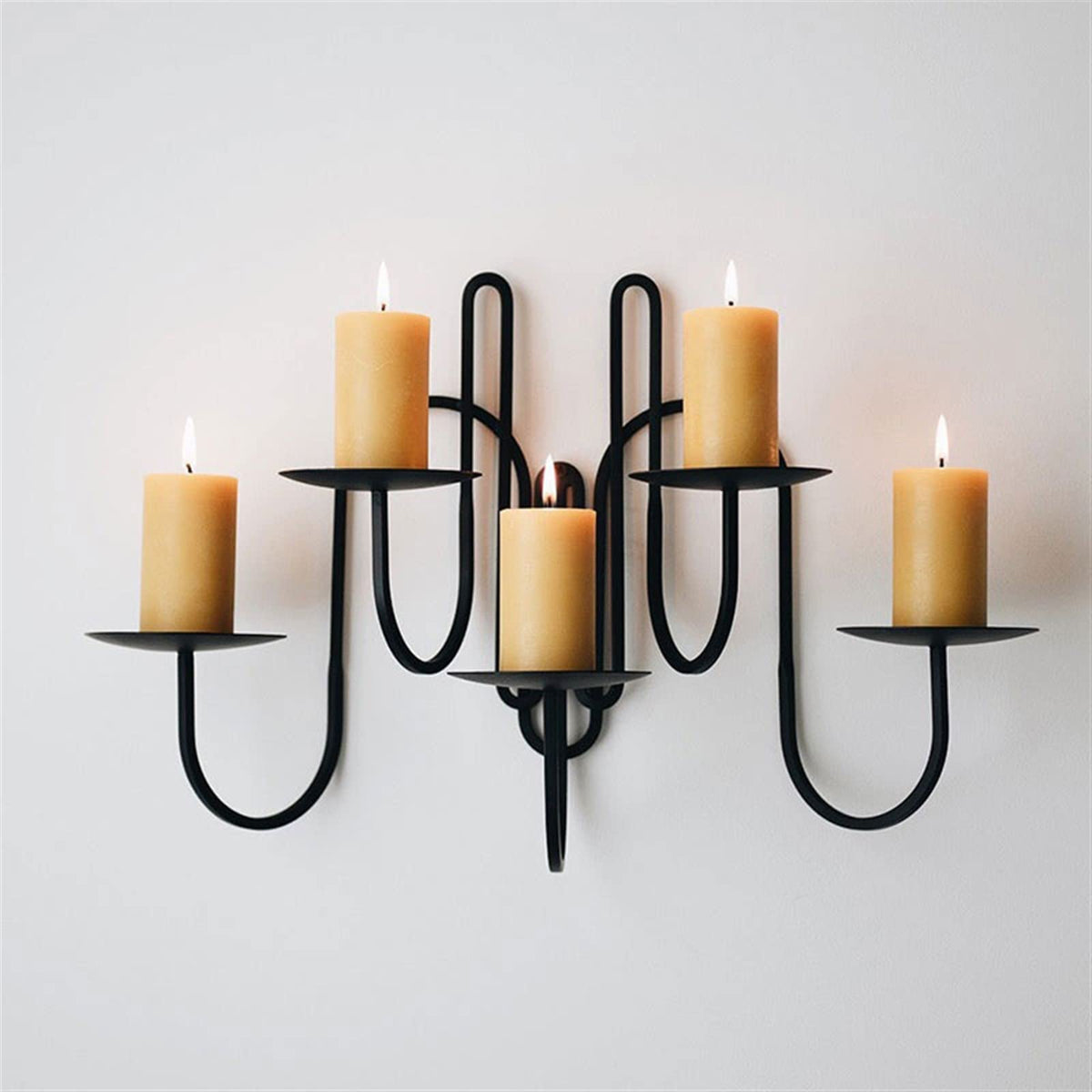 Decorative Candlestick European Light Luxury Iron Wall Mounted Candlestick Simple Living Room Porch Corridor Candle Holder Candlestick