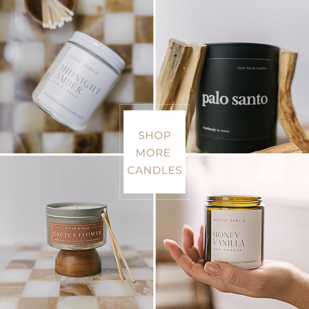 River Birch Candles Midnight Amber Scented Candle | Premium, All-Natural, Non-Toxic, Soy Wax | 8 oz. Silver Travel Tin | Cozy Relaxing Gifts for Home