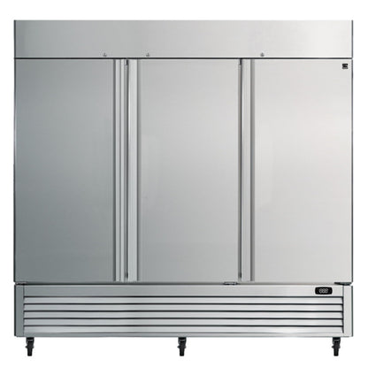 Kenmore 72 Cu.ft Commercial Freezer – Upright Convertible Refrigerator, Frost Free, Congelador For Restaurant, Industrial Use, Cafe, Shop, Buffet Station, Reach-In Full-Size, Stainless Steel