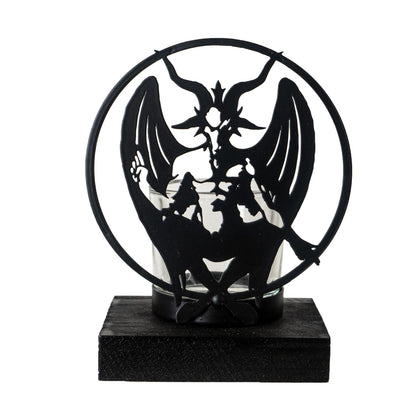 Pacific Giftware Personal Baphomet Tea Light Holder by Alchemy England Mystical Sabbatic Goat Figure with Wings Perfect for Gothic Candlelight and Home Decor 5.75” Tall
