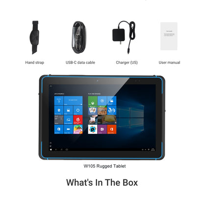 HUGEROCK 10.1 Inch Rugged Windows 11 Tablet, IP68 Waterproof Drop-Resistant Rugged Tablet PC Windows 11, 16GB+128GB, 10000mAh Battery, Built-in Barcode Scanner for Industrial, Field, Warehouse