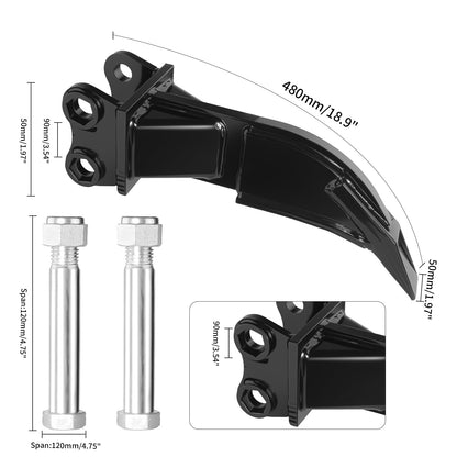 Mini Excavator Ripper - Mini Excavator Attachments for 1-1.8 ton mini excavator | 90mm Span | 0.98in Hole | Includes Pins | for Farm, Garden, Construction and Road Maintenance.