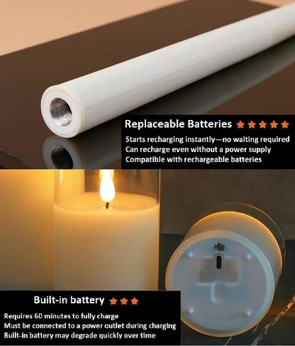 VENTA Set of 6 Flameless Taper Candles with Remote | 14-Inch Ivory LED Candlesticks with Timer | Realistic Flickering Light for Wedding Centerpieces, Dinner Table & Home Decor