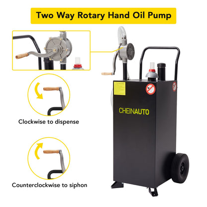 40 Gallon Fuel Caddy, Portable Gas Caddy with Manual Pump, Heavy Duty Gas with 4 Wheels, Diesel Fuel Can for Cars, Lawn Mowers, Trucks, ATVs, Boats ﻿