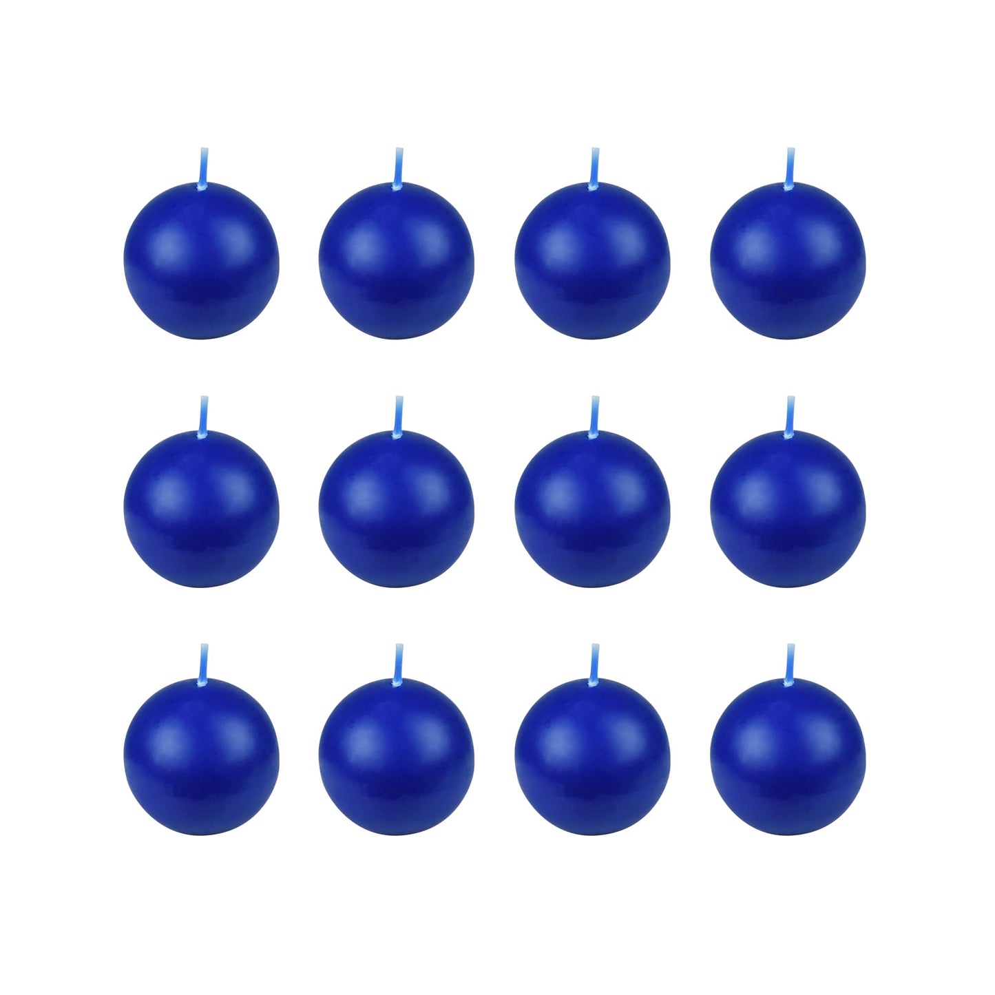 Zest Candle 12-Piece Ball Candles, 2-Inch, Blue