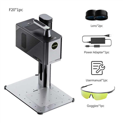 LumiTool 20W True Fiber Laser Engraver - 10X Faster AI Fiber Laser Engraving Machine for Metal, Jewelry, Leather & More - AI-Powered, Deep Engraving, Cloud Data, Compact & Affordable