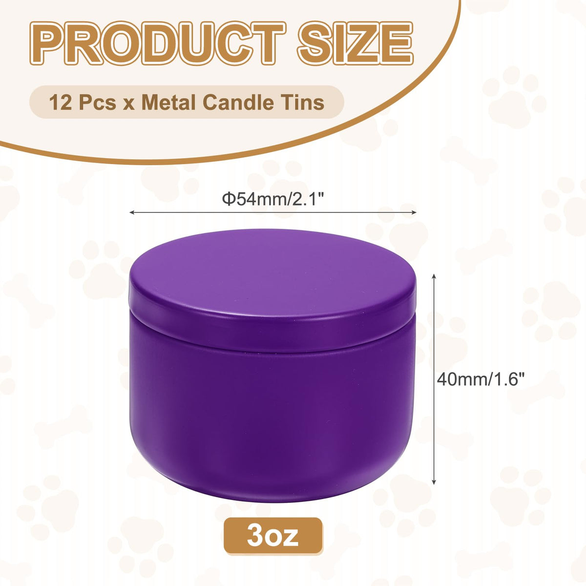 MECCANIXITY 3oz Candle Tins, 12pcs Metal Candle Tins Jars with Lids Round Empty Tin Can Containers Bulk for Storage Tea and Making DIY Arts Crafts Christmas Gifts, Purple