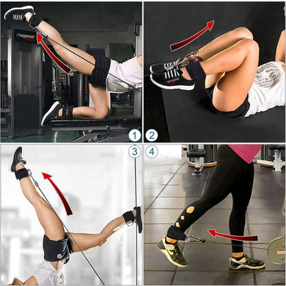 EastyGold Ankle Straps Ankle Resistance Bands Wrist Cuffs Padded Straps Adjustable Fitness Glute Kickback D-Ring for Cable Machine Gym Foot Leg Training Brace Support 1 Pair