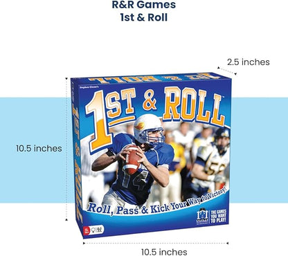 R&ampR Games 1st &amp Roll Football Board Game for Adults and Kids Ideal for Family Night