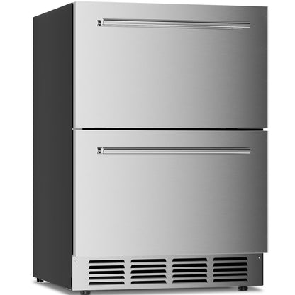 Antarctic Star 4.9 Cu. Ft. Under Counter Drawer Refrigerator, Built-in Fridge for Home and Commercial Use, Stainless Steel Door, Fast Cooling, Low Noise