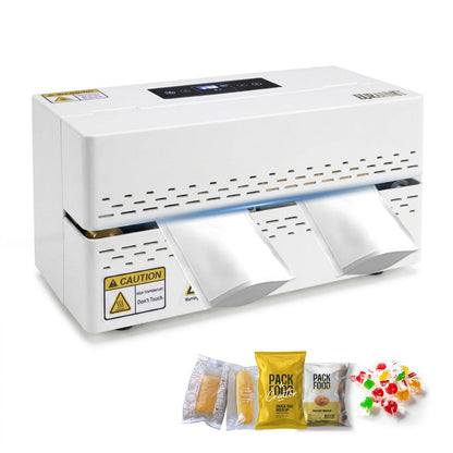 Eurannit Heat Sealer Machine, Automatic Continuous Band Sealer with Digital Temperature Control, Horizontal Bag Sealer for Packing Bags, Desktop White