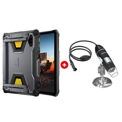 Ulefone Armor Pad 5 Ultra & Digital Microscope C01, 5G Rugged Tablet with 200 Lumens Projector, 32GB+512GB/2TB Expansion Android 15, 24200mAh(120W), 11" FHD+ Screen, IP68/69K, 64MP+64MP, 32MP