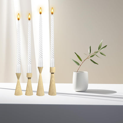 Kemladio 8 pcs 10 inch Taper Candles,Burning Unscented Tapered 7.5 hrs,Fancy Dinner,Tall Candle Sticks, Halloween Party Decorations (8pcs, White)