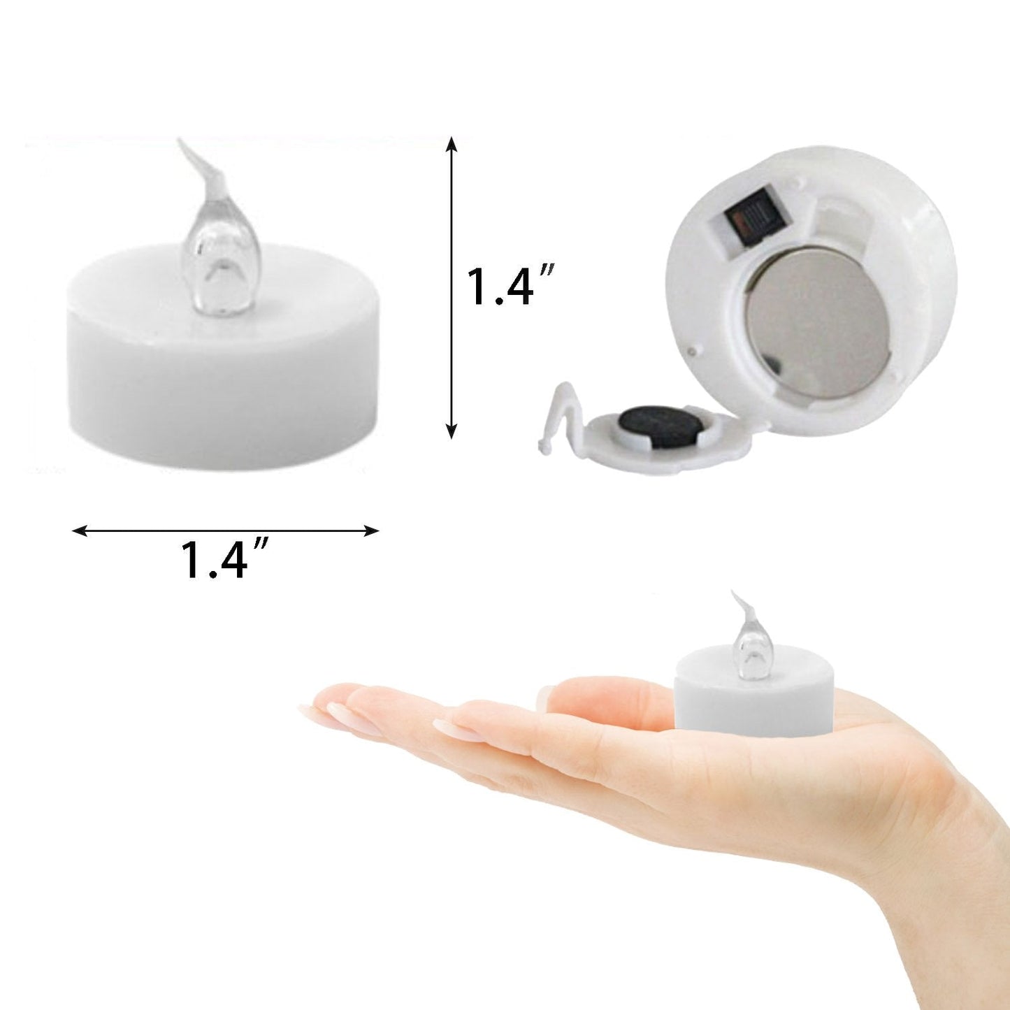 24 Tea Lights Led Flickering with Timer Function (6 hrs on, 18 hrs off), Christmas Mini Flameless Candles Tealights Battery Operated Flickering Warm White for Wedding Party Thanksgiving Decoration