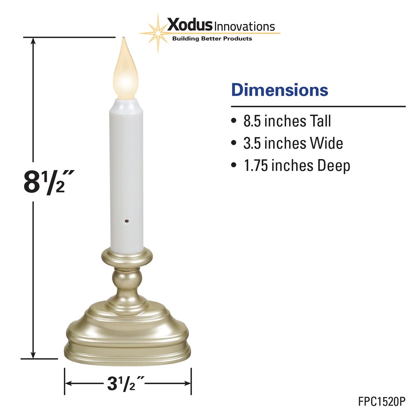 Battery Operated LED Flameless Window Candle Pewter/Silver Finish with Dusk to Dawn Sensor and White Flame