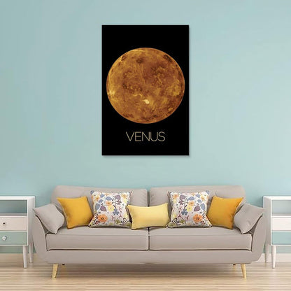 XIAOLOUTINYU Solar System Canvas Wall Art - Venus Planet Space Poster for Kids Room Bedroom Classroom, STEM Educational Astronomy Decor, Science Gift for Boys Girls Teens, 12x18 Inch Unframed