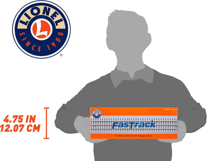 Lionel FasTrack 10” Straight Track - Electric O Gauge Set (Pack of 4) for Model Trains