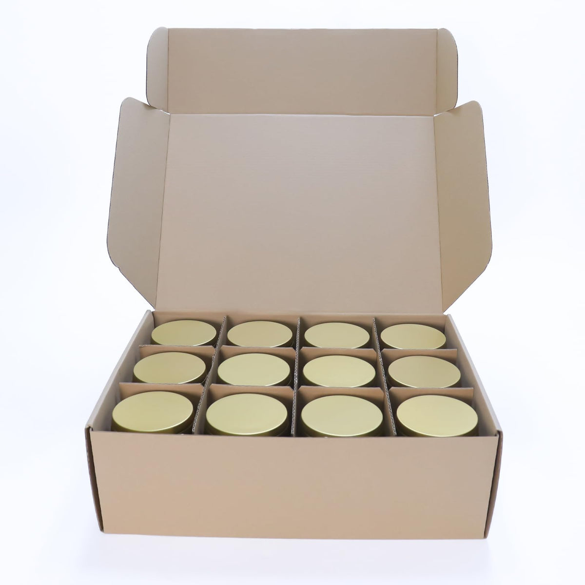 HOMAMAMOON 24 Pack 8oz Glod Candle Tins for Making Candles - Bulk Metal Candle Containers with Lids. Empty Round Candle Jars for DIY & Travel. Shatterproof & Sturdy Vessels for Small Business.
